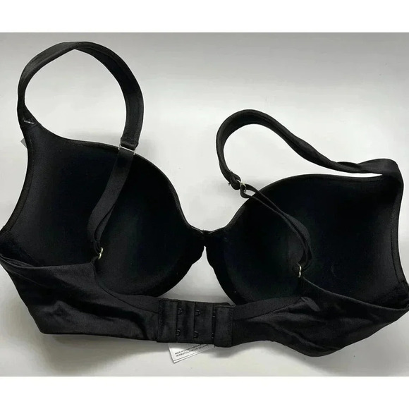 NWT Mae Women's Contour Plunge Microfiber Underwire Bra Black 32D - Picture 4 of 6